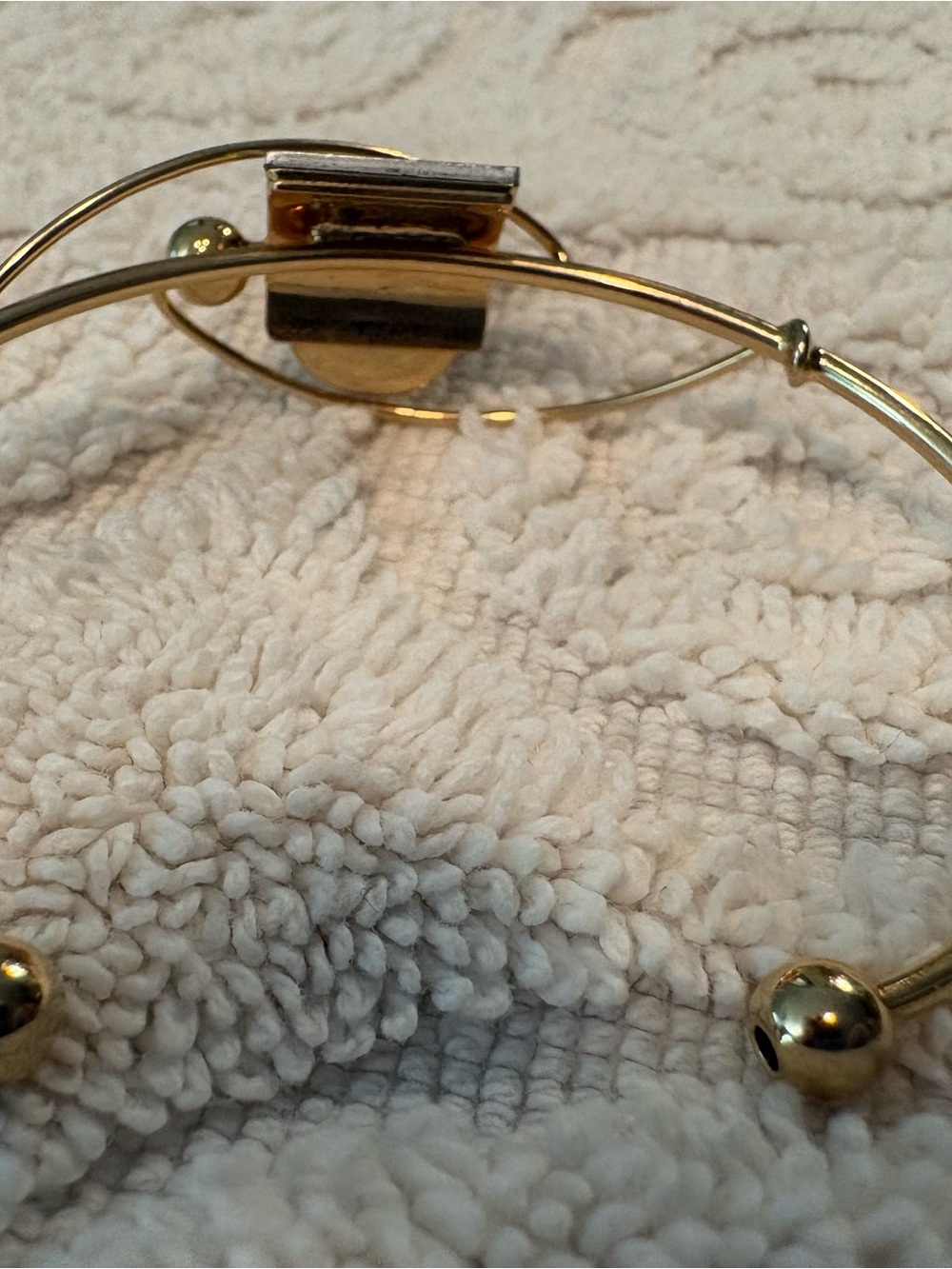 Two-Tone Gold and Silver Modern Cuff Bracelet - Picture 2 of 3